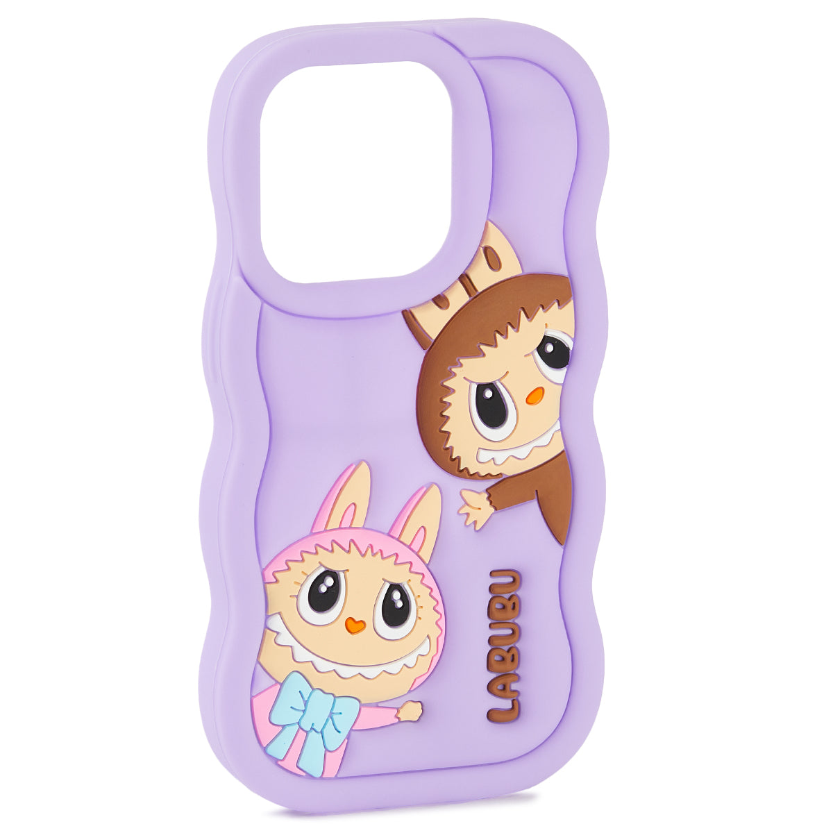 🌸📱 Husă iPhone 13 Pro Labubu 🐰 – Silicon Moale Antisoc 💥, Design 3D Drăgălaș 🎀, Mov Magic 💜