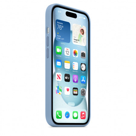 Husă iPhone 15 Apple Silicon cu MagSafe, Winter Blue