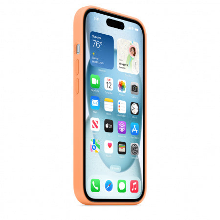 Husa iPhone 15 Apple Silicon cu MagSafe,Orange Sorbet