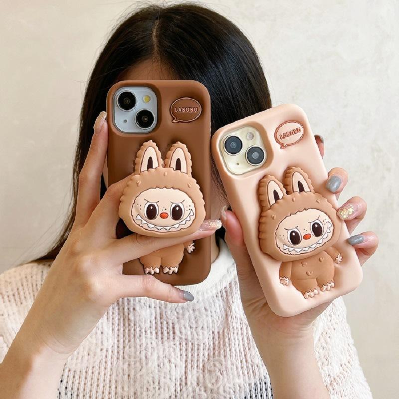 Husă Kawaii Labubu pentru iPhone 14 Pro ,Brown