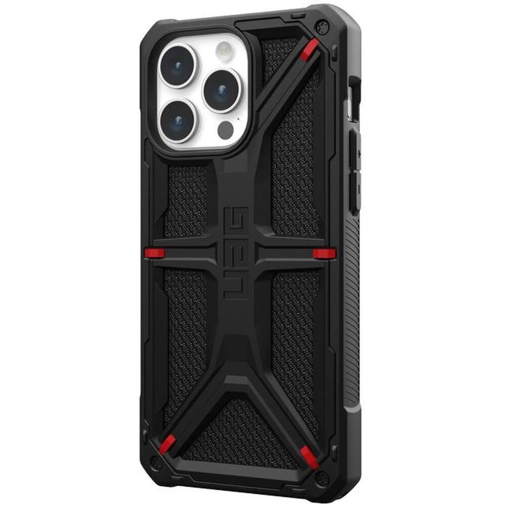 Husa iPhone 15 Pro Max UAG Monarch Kevlar Black Durabilitate și Protecție