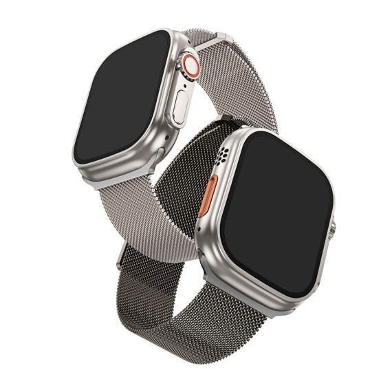 Curea metalica Apple Watch, inchidere magnet,Size (42/44/45/49mm) Milanese Style,Black