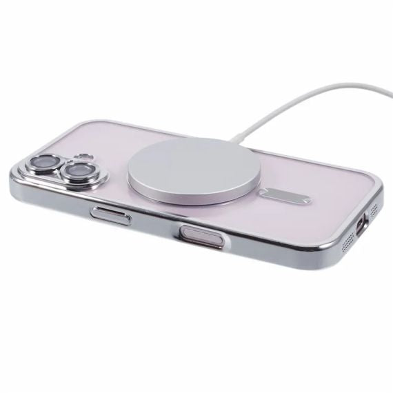 Husa Plating, iPhone 16 , cu MagSafe, ElectroEdge,Black