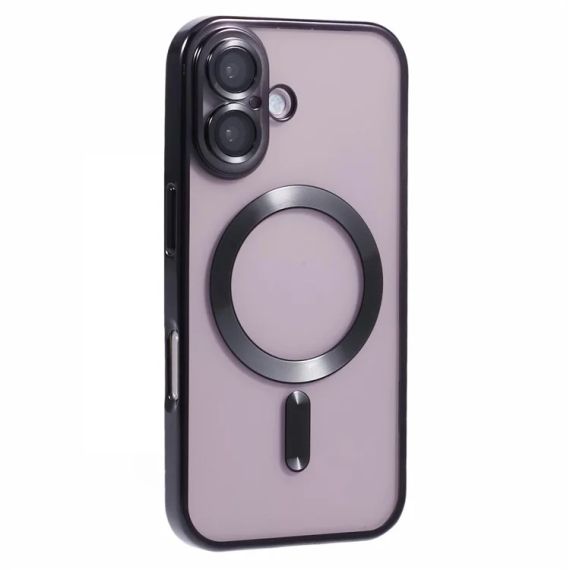 Husa Plating, iPhone 16 , cu MagSafe, ElectroEdge, Black