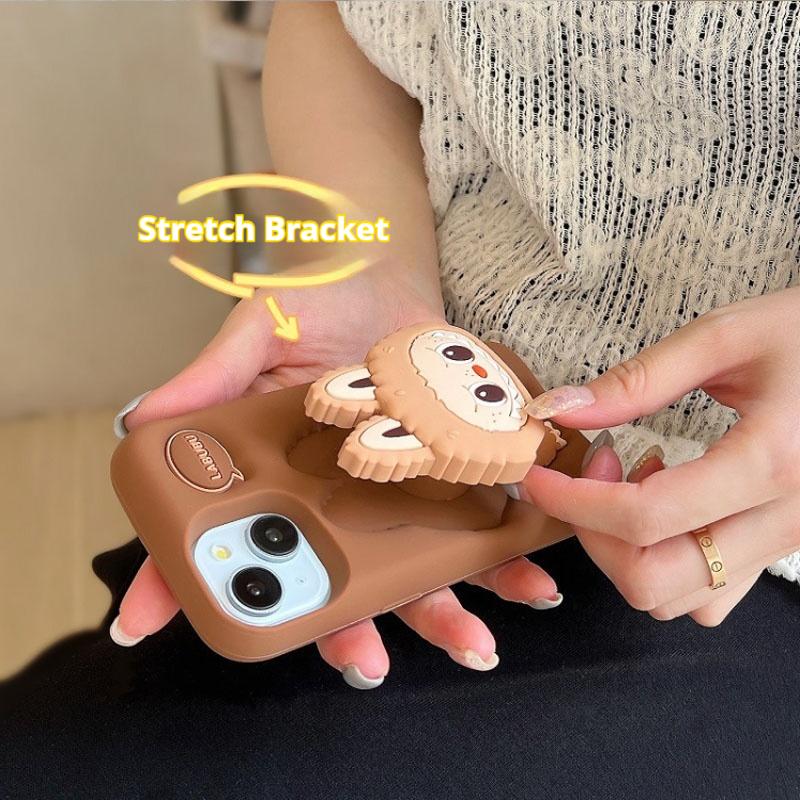 Husă Kawaii Labubu pentru iPhone 14 Pro ,Brown