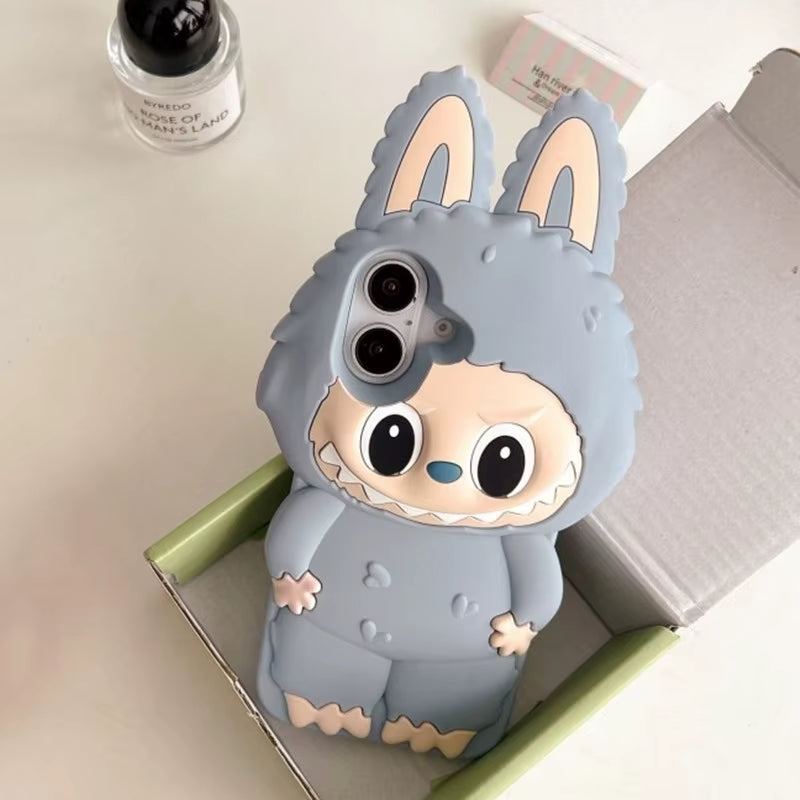 Husă iPhone 14 Pro, Desen 3D Labubu, Silicon Moale, Protecție 100%