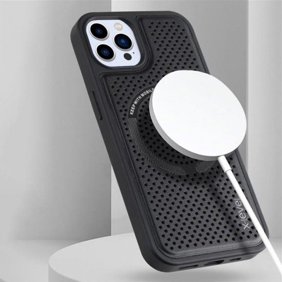 Husa de protectie Magic Magnet cu MagSafe pentru iPhone 14 Pro Max, Grafen - Culoare Negru - mag-genius-accesorii