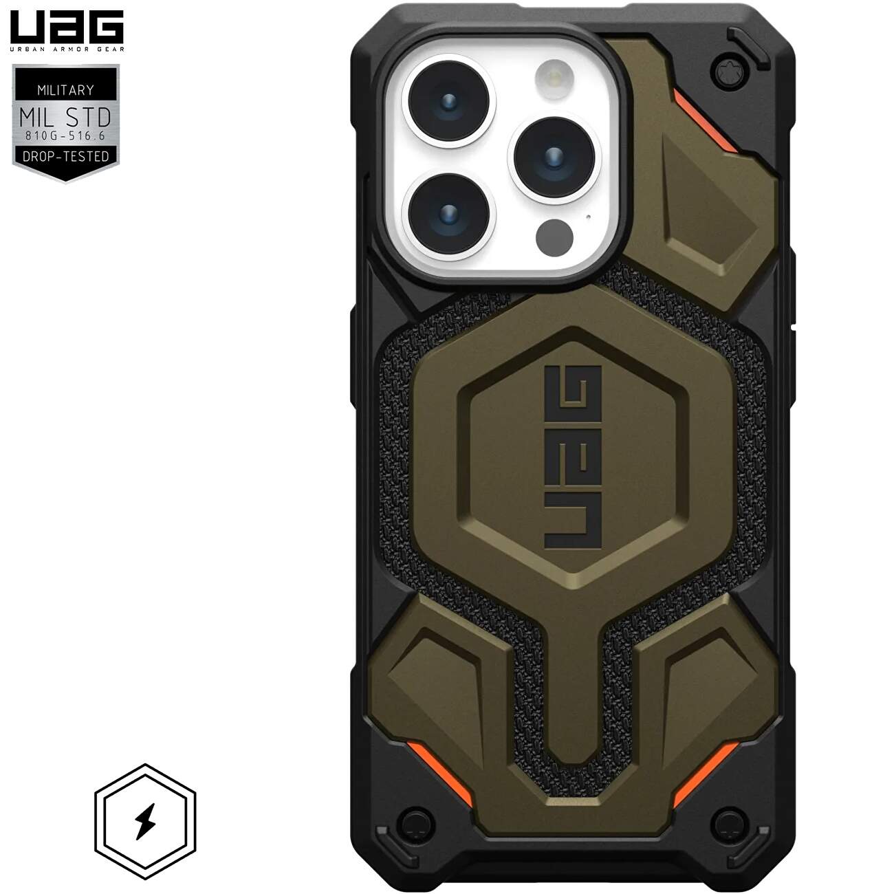 Husă iPhone 15 Pro UAG Monarch Pro MagSafe Kevlar, Element Green