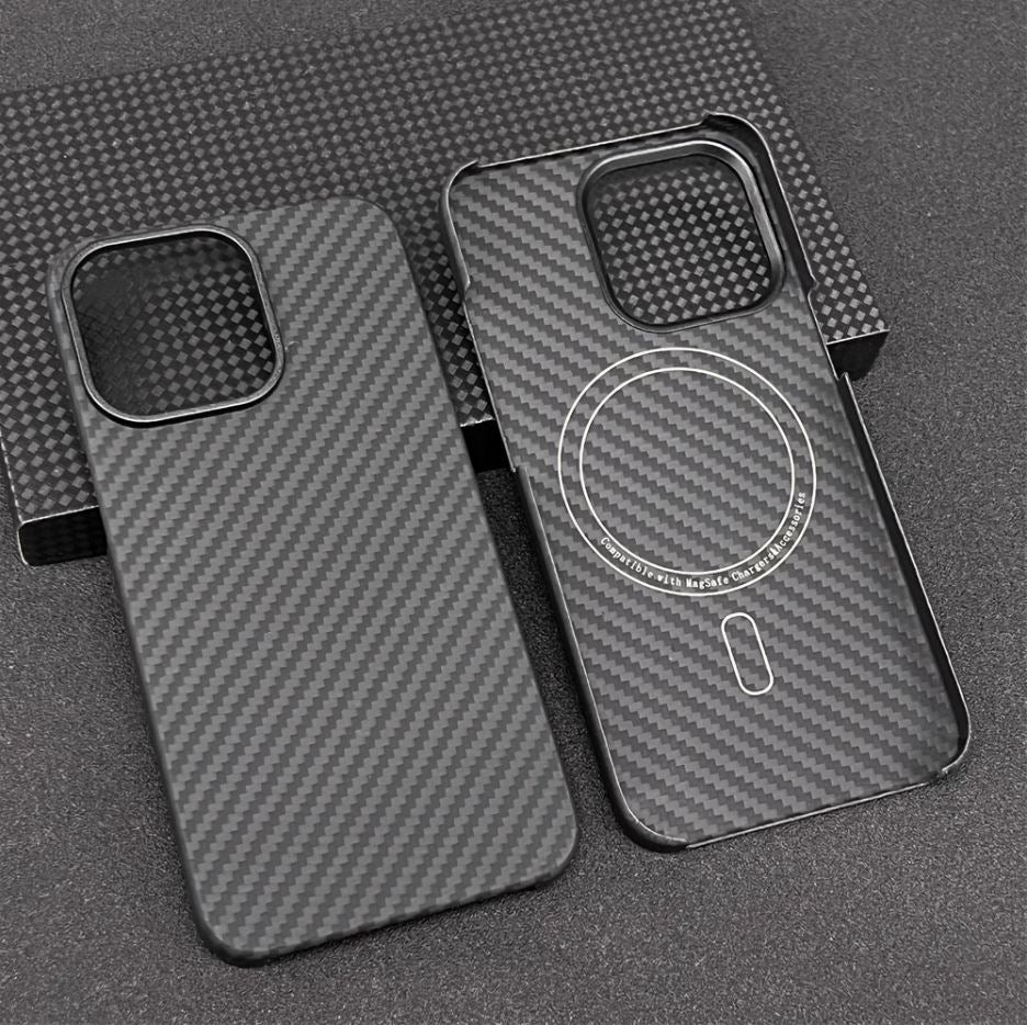 Husa de Protectie Kevlar 600D cu functie MagSafe pentru iPhone 13 Pro Max Carbon - mag-genius-accesorii