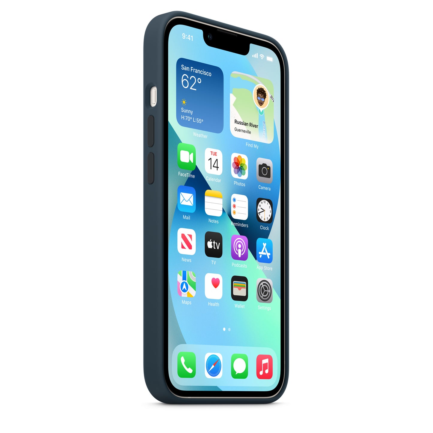 Husa de protectie Apple cu MagSafe pentru iPhone 13, Silicon - Culoare Abyss Blue - mag-genius-accesorii