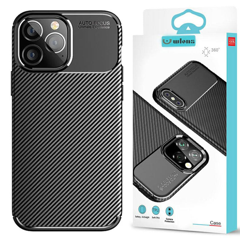 Husa AutoFocus, iPhone 15 Pro Max, Carbon Design, TPU, BLACK