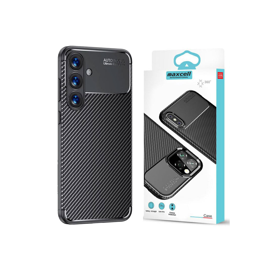 Husa AutoFocus - Samsung S25 Plus - Carbon Grain | BLACK