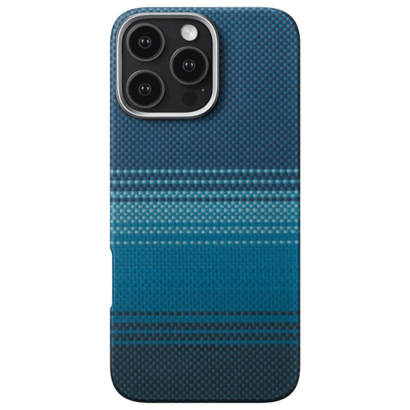 Husă iPhone 16 Pro Max Aramidă Funcție MagSafe – UltraSubțire, Model Kevlar Albastru