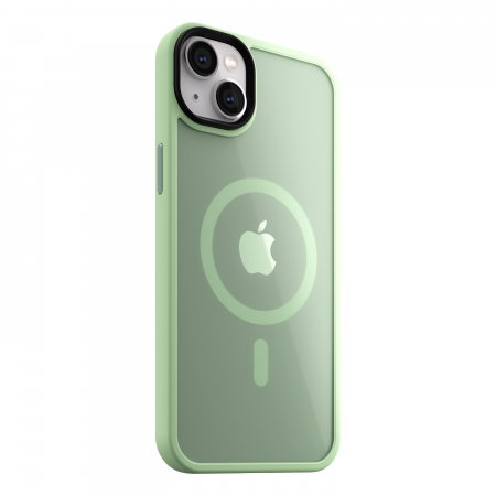 Husa iPhone 15 Plus cu MagSafe - Mist Shield Case Pistachio