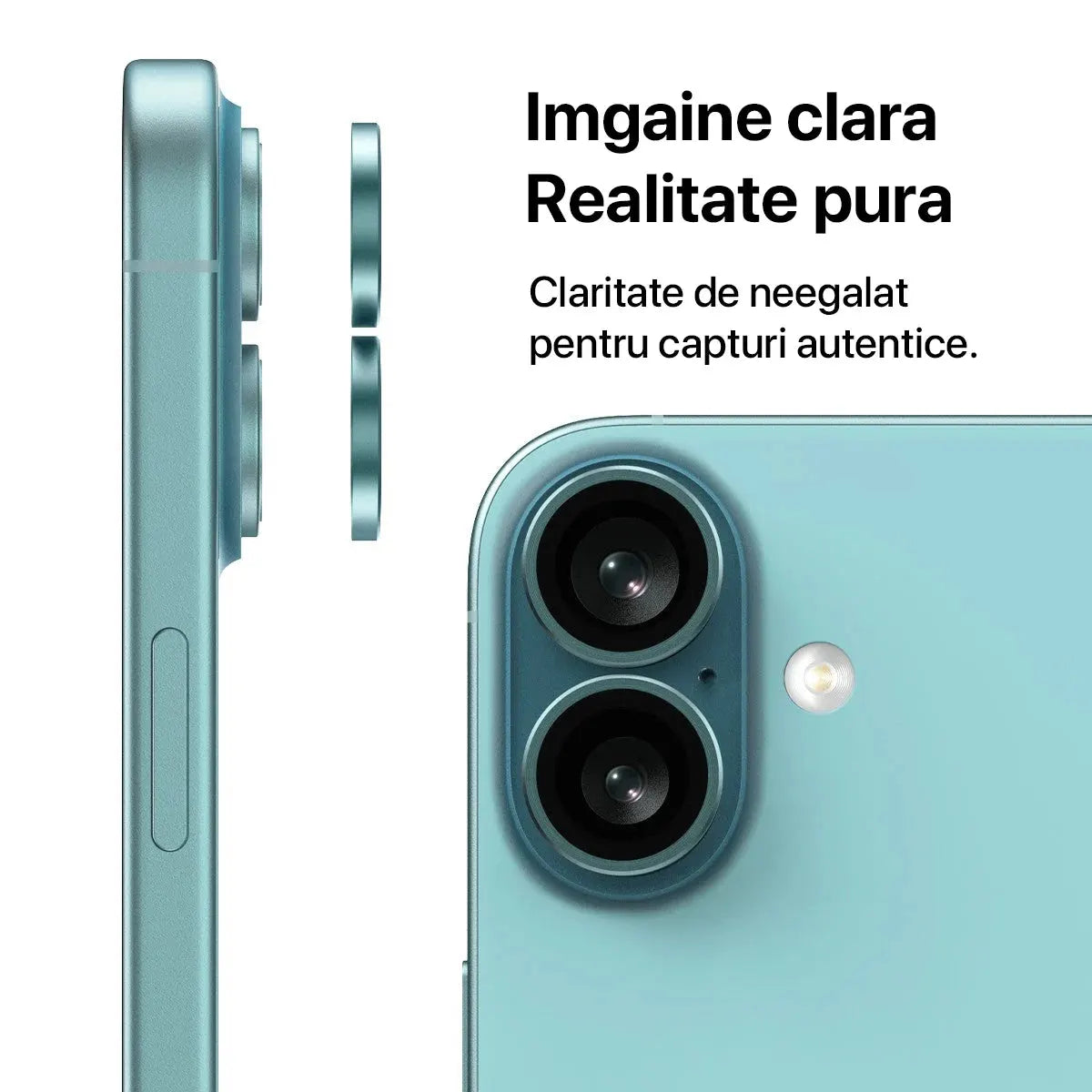 Folie individuala Camera, Apple iPhone 16, Sticlă, Blue