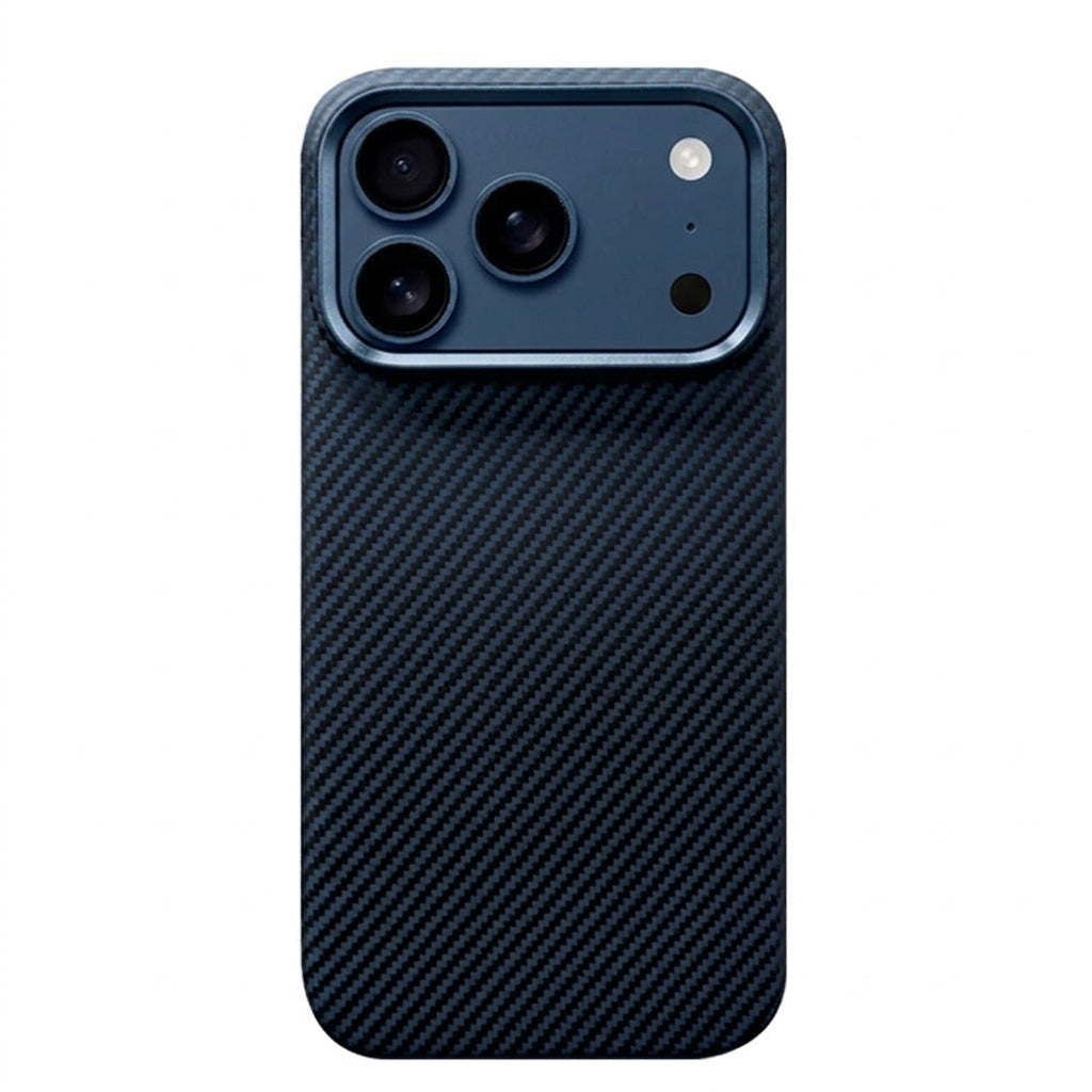 Husă Aramid cu MagSafe pentru gama iPhone 18 Pro și Pro Max, Blue, textură din fibră de aramidă