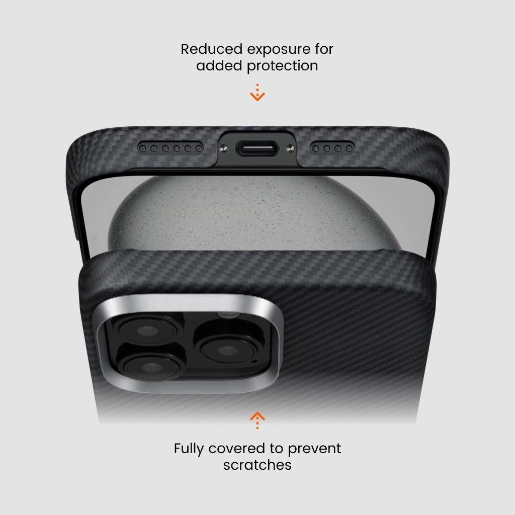 Husă iPhone 15 Pro Max Kevlar din aramidă 600D cu MagSafe, Negru