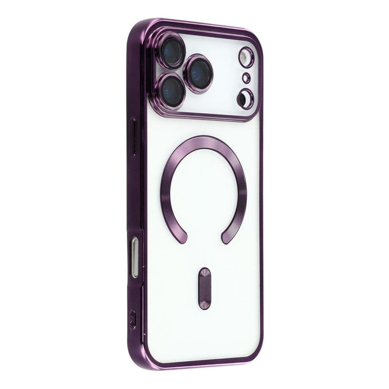 Husă Plating Delux cu MagSafe, Clear Purple