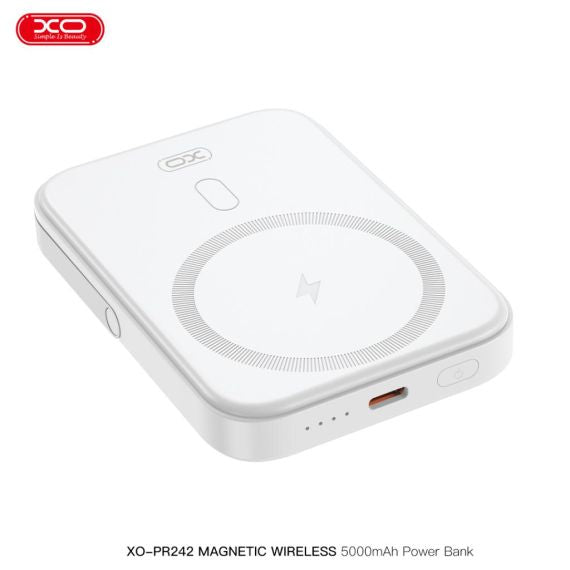 Baterie Externa, MagBank Wireless 15W/PD20W, Magnetica, Stand U-shape, 5.000mAh, Fast Charge, White