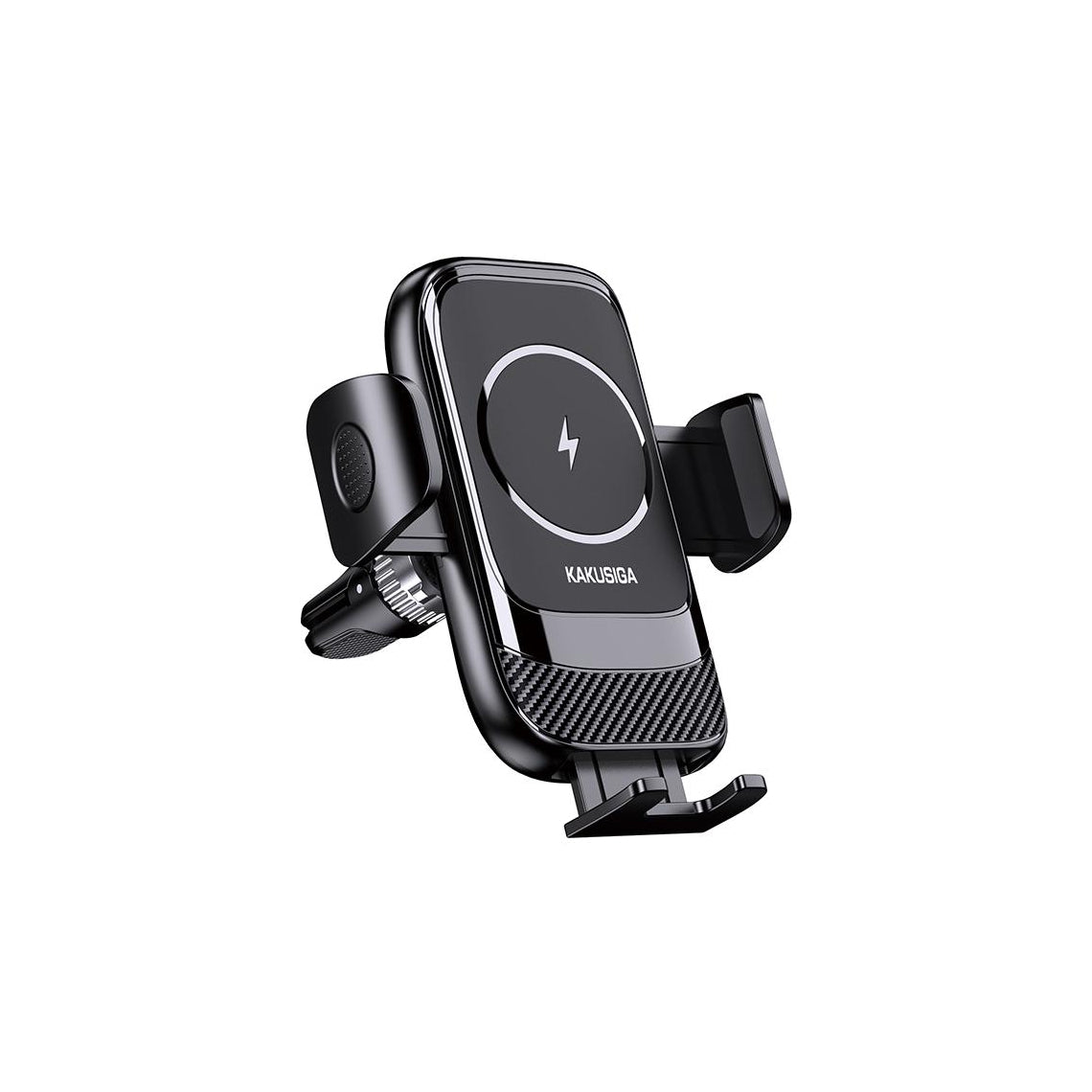 Kaku- Suport Auto,incarcare Wireless, 15W, fixare dubla, montaj Ventilatie, cleme laterale, 360°, AutoGravity | BLACK