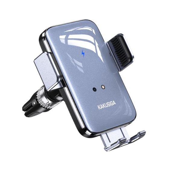 Suport Auto cu incarcare Wireless, 10W, cu cleme laterale, montaj Grila/Bord, brat ajustabil,