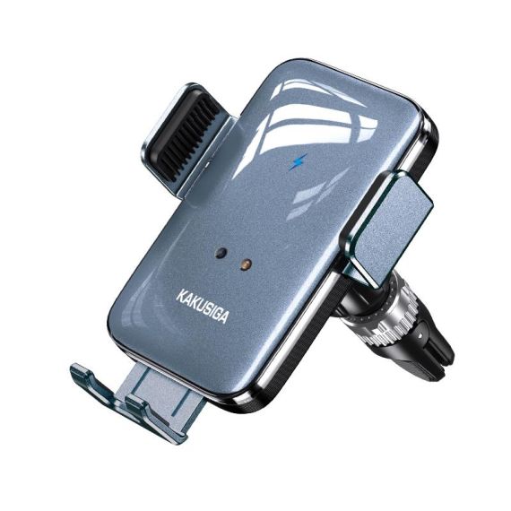 Suport Auto cu incarcare Wireless, 10W, cu cleme laterale, montaj Grila/Bord, brat ajustabil,