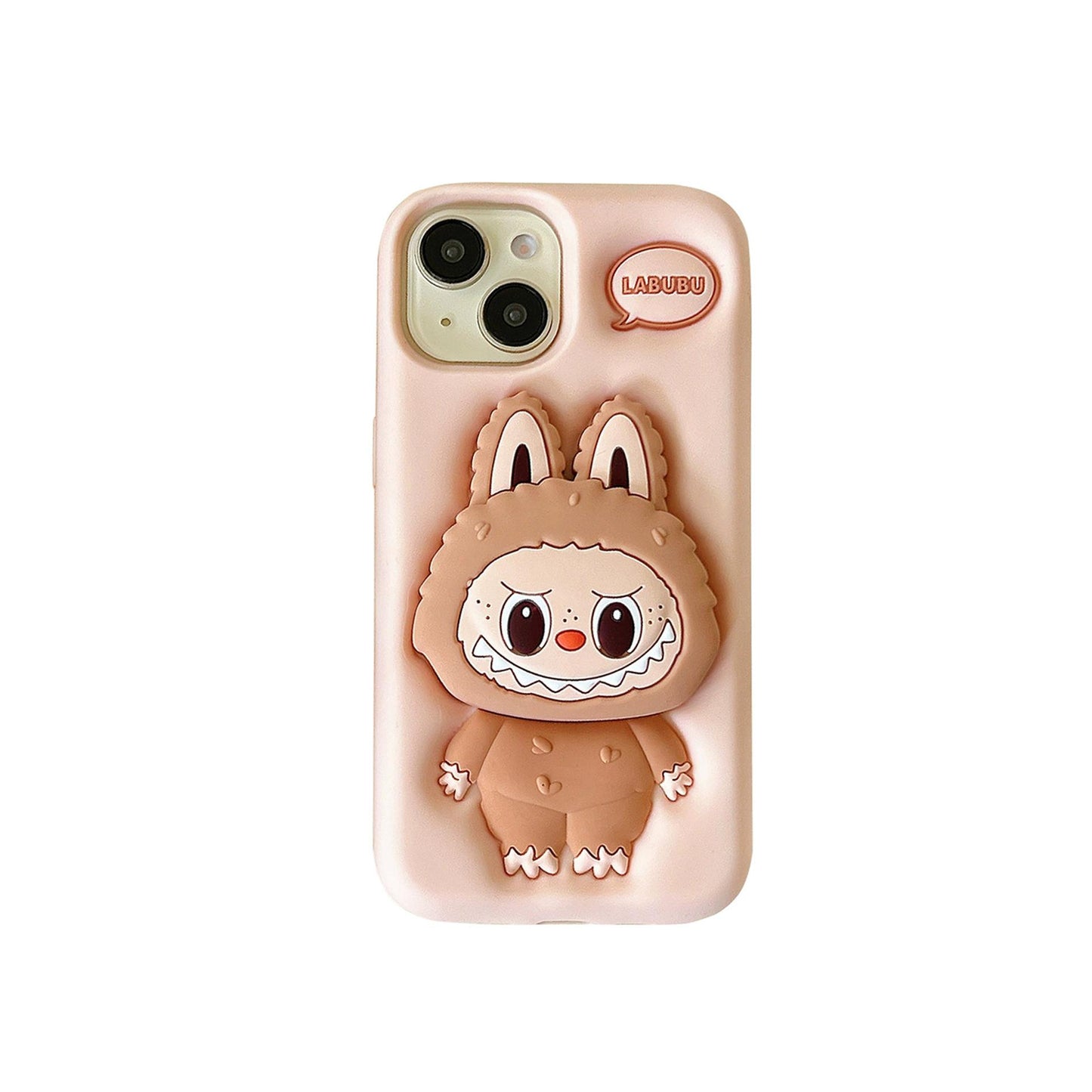 Husă Kawaii Labubu pentru iPhone 14 Pro, Peach