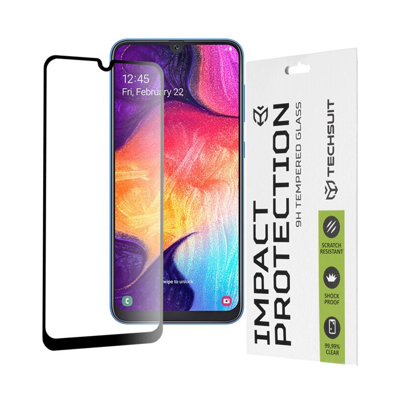 Folie sticla Samsung Galaxy A50 Techsuit 111D Full Glue Full Cover, negru