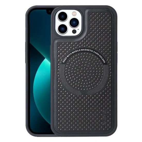 Husa de protectie Magic Magnet cu MagSafe pentru iPhone 14 Pro, Grafen - Culoare Negru - mag-genius-accesorii