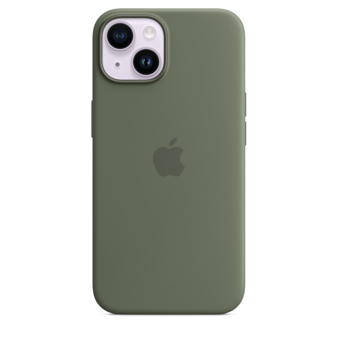 Husa de protectie Apple cu MagSafe pentru iPhone 14 Plus, Silicon Olive - mag-genius-accesorii