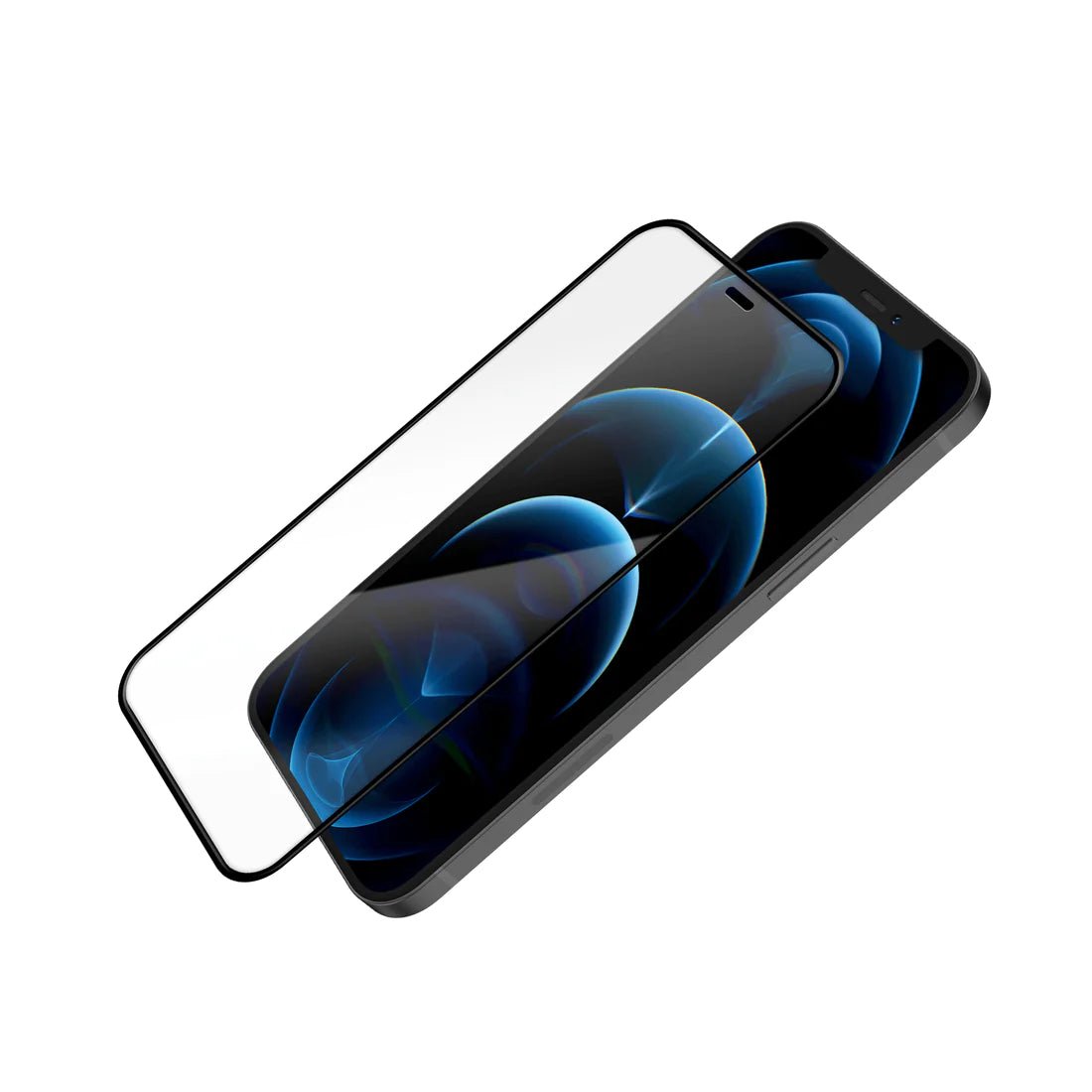 FOLIE IPHONE 12 PRO TEMPERED GLASS EASY FIT, ANTI-SHATTER EDGE, BLACK - mag-genius-accesorii