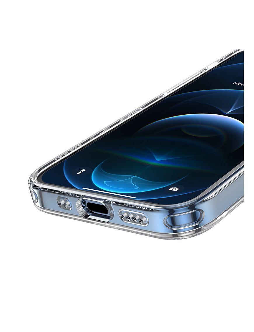 Husa pentru iPhone 12, cu MagSafe, colturi AntiFall, TPU | Transparenta - mag-genius-accesorii