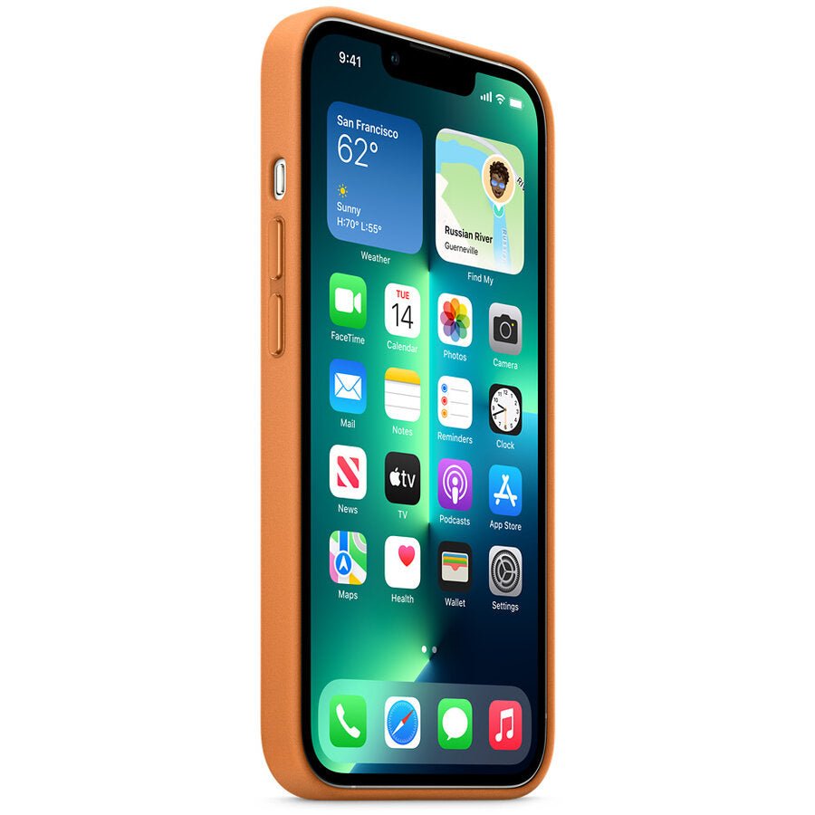 Husa de protectie Apple cu MagSafe pentru iPhone 13 Pro , Piele - Culoare Golden Brown - mag-genius-accesorii