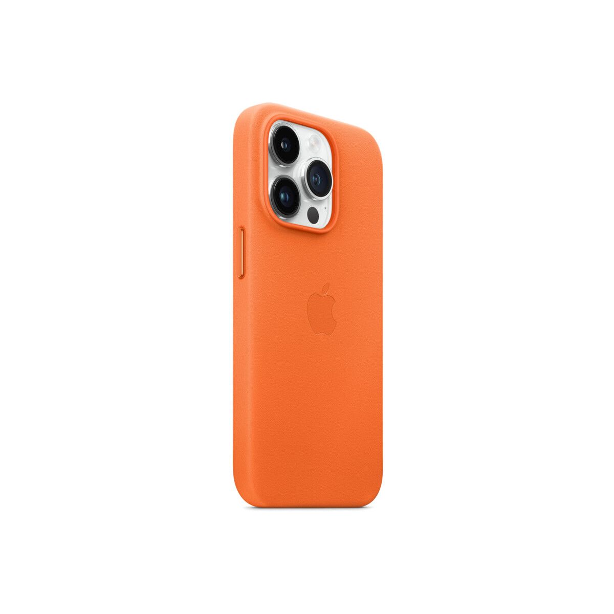 Husa de protectie Apple cu MagSafe pentru iPhone 14 Pro, Piele - Culoare Orange - mag-genius-accesorii