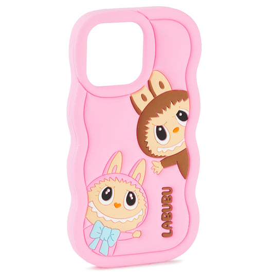 🌸📱 Husă iPhone 16 Labubu 🐰 – Silicon Moale Antisoc 💥, Design 3D Drăgălaș 🎀, Roz Pastel 💖 (Copy)