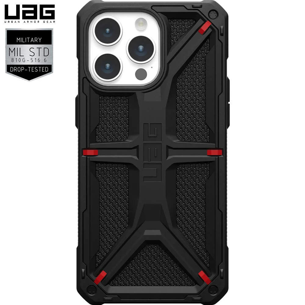 Husa iPhone 15 Pro Max UAG Monarch Kevlar Black -  Durabilitate și Protecție de Excepție