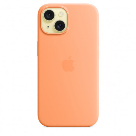 Husa de protectie Apple Silicon cu MagSafe pentru iPhone 15 ,Orange Sorbet