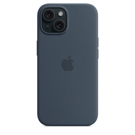 Husa de protectie Apple Silicon cu MagSafe pentru iPhone 15 Plus ,Storm Blue