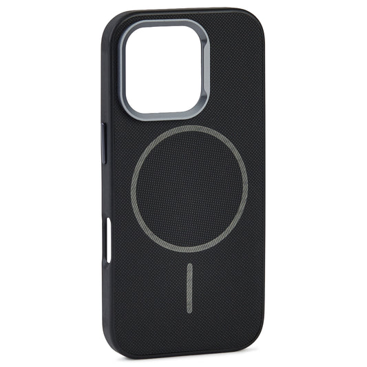 Husa Vegan Leather cu MagSafe pentru iPhone 16 Pro,Black