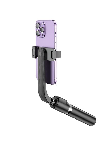 Selfie Stick, pentru telefon, 2 in 1, Mini Telescopic, Inox, cu telecomanda BT, BLACK