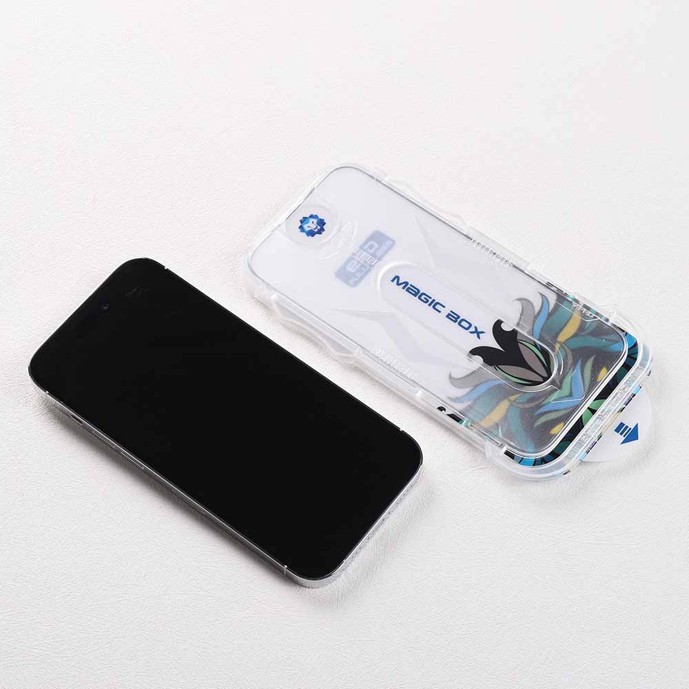 Folie sticlă iPhone 14 Lito Magic Clear, cu aplicator D+ Tools