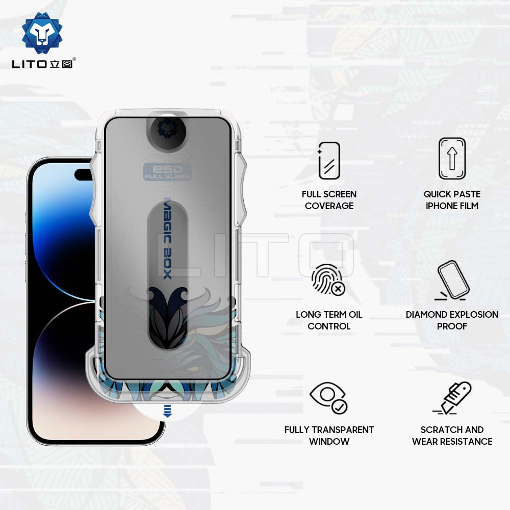 Folie sticlă iPhone 12 Pro Lito Magic Privacy, cu kit de aplicare