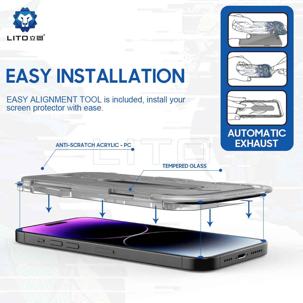 Folie sticlă iPhone 12 Pro Lito Magic Privacy, cu kit de aplicare