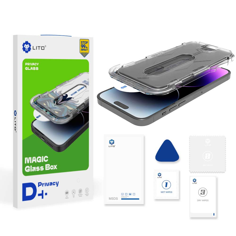 Folie sticlă iPhone 12 Pro Lito Magic Privacy, cu kit de aplicare