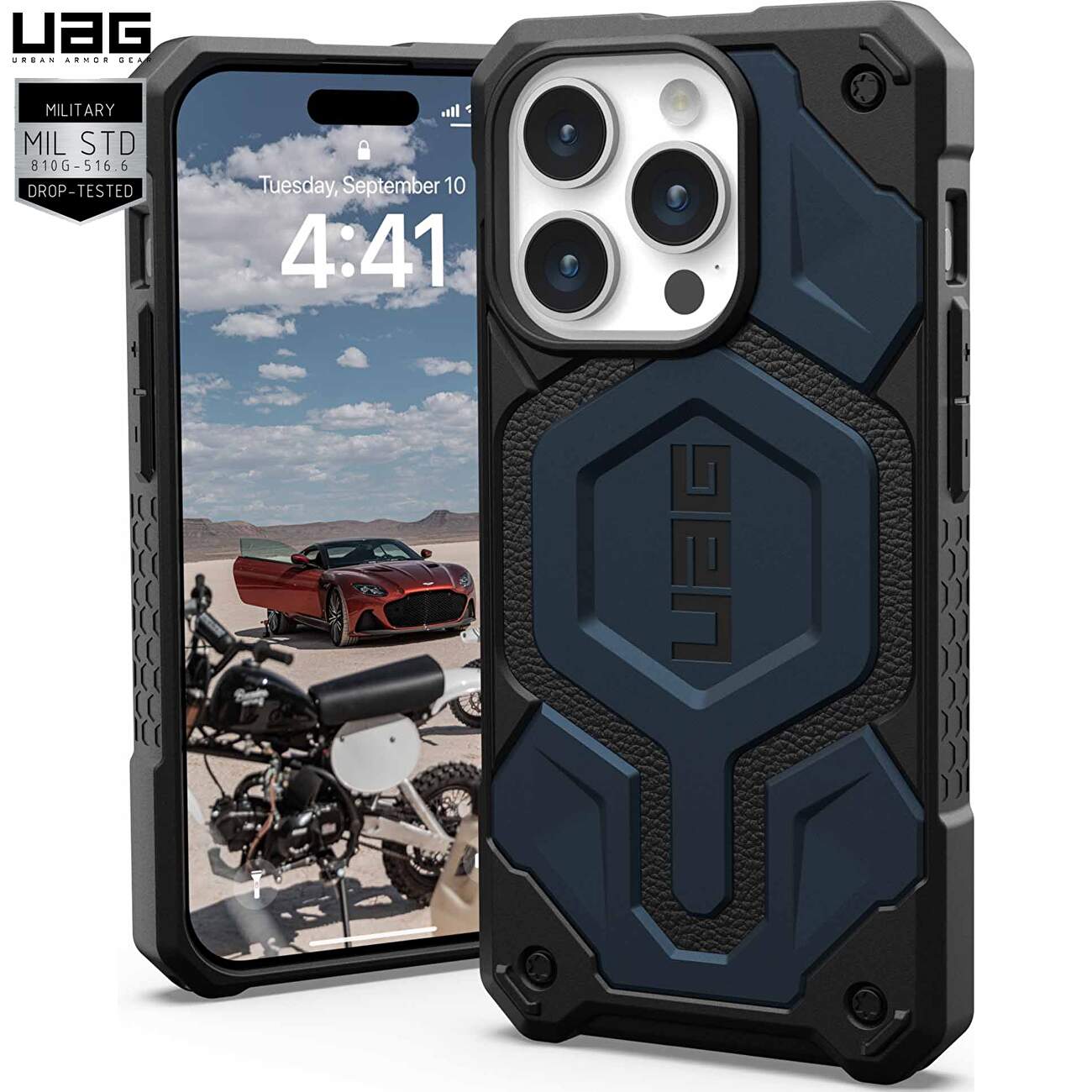 Husa iPhone 15 Plus Midnight - UAG Monarch Pro MagSafe Carbon Fiber