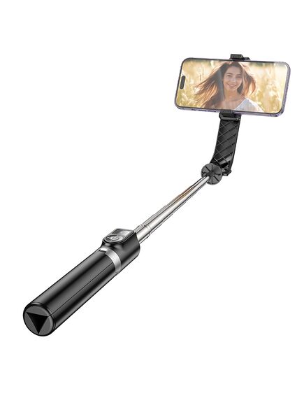Selfie Stick, pentru telefon, 2 in 1, Mini Telescopic, Inox, cu telecomanda BT, BLACK