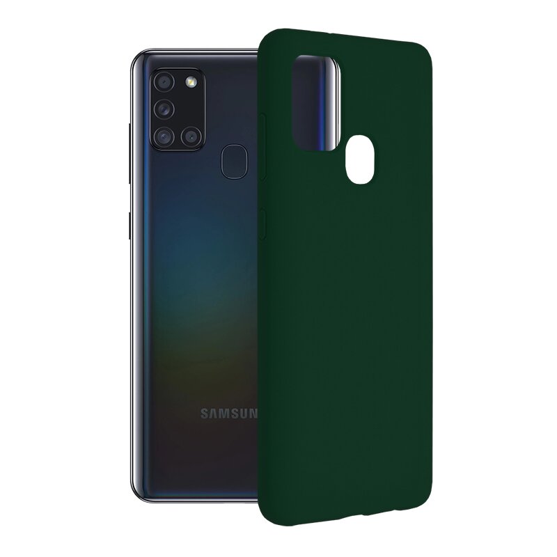 Husa Samsung Galaxy A21s Techsuit Soft Edge Silicone, verde inchis
