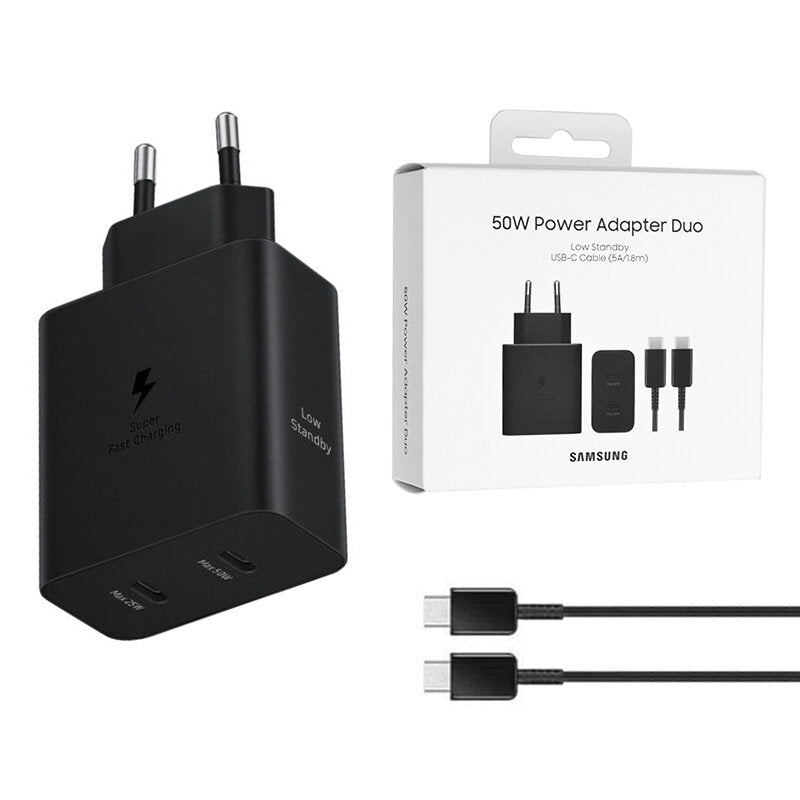 Incarcator 50W Samsung type C ,Dual Port Super Fast Charging + cablu 1.8M 5A