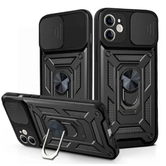 Husă Armor iPhone 16 Plus cu RingStand și Camera Slide, Black