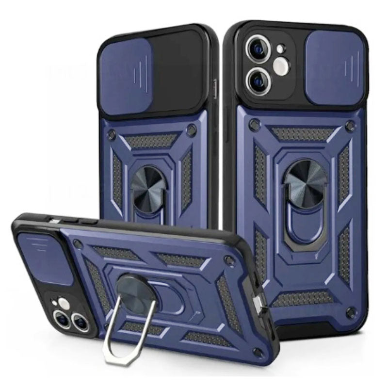 Husă Armor iPhone 16 cu RingStand și Camera Slide, Blue